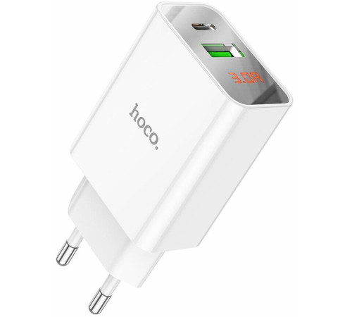 HOCO (6931474769824) C100Aaa 1USB+1Type-C 3.0A QC3.0 PD 20W , White