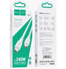 HOCO (6931474790736) X93aa 240W USB 5.0A PD 240W для Type-C Type-C , 1м - белый