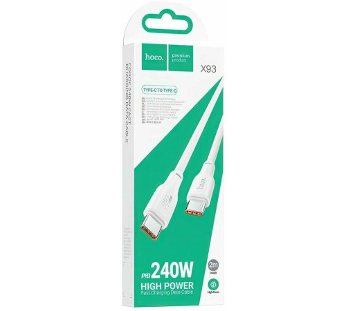 HOCO (6931474790736) X93aa 240W USB 5.0A PD 240W для Type-C Type-C , 1м - белый