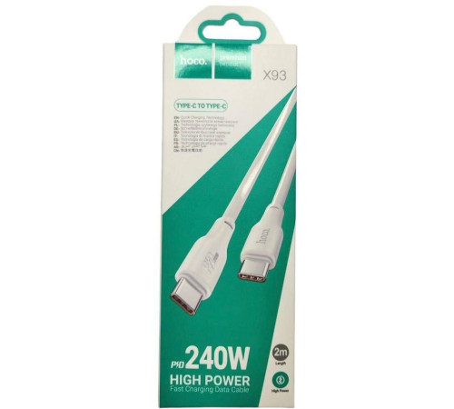 HOCO (6931474790736) X93aa 240W USB 5.0A PD 240W для Type-C Type-C , 1м - белый