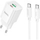 HOCO (6942007630337) C149A СЗУ 1USB+1Type-C 3.0A PD 30W+QC3.0 , White