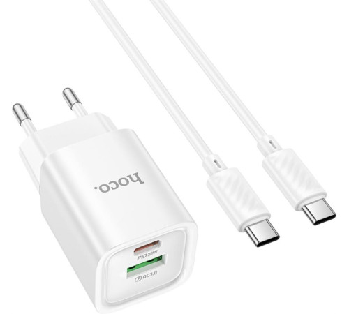 HOCO (6942007630337) C149A СЗУ 1USB+1Type-C 3.0A PD 30W+QC3.0 , White