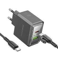 BOROFONE (6941991110689) BAS32A 1USB+1Type-C 3.0A QC3.0 PD 30W Black