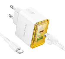 BOROFONE (6941991110696) BAS32A 1USB+1Type-C 3.0A QC3.0 PD 30W White