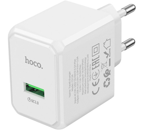 HOCO (6942007603690) CS12A 1USB 3.0A QC3.0 18W White