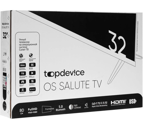 TOPDEVICE TDTV32CS08F HD SMART TV белый