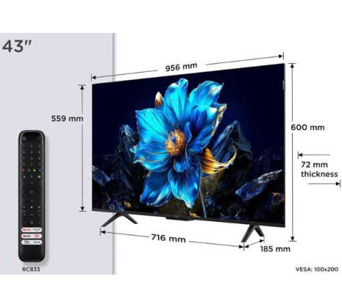 TCL 43P7K UHD 4K SMART TV Google