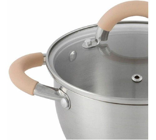 MALLONY Кастрюля Fortuna, объем 4,5 л, из нерж стали с крышкой (007220)