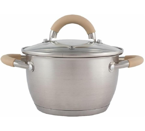 MALLONY Кастрюля Fortuna, объем 4,5 л, из нерж стали с крышкой (007220)