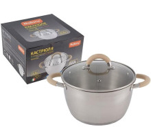 MALLONY Кастрюля Fortuna, объем 4,5 л, из нерж стали с крышкой (007220)