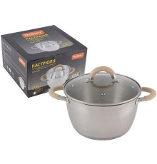 MALLONY Кастрюля Fortuna, объем 4,5 л, из нерж стали с крышкой (007220)
