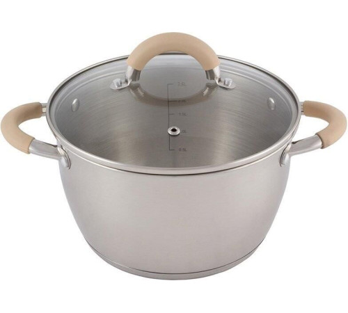 MALLONY Кастрюля Fortuna, объем 3,3 л, из нерж стали с крышкой (007219)