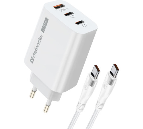 DEFENDER (83681) СЗУ UPС-60 65W, USB A+C+С, кабель Type-C