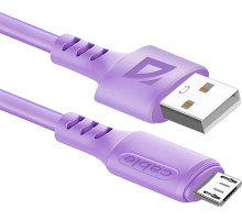 DEFENDER (87108VIO) USB кабель F207 Micro 1м,2.4А,силикон