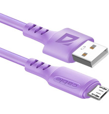 DEFENDER (87108VIO) USB кабель F207 Micro 1м,2.4А,силикон