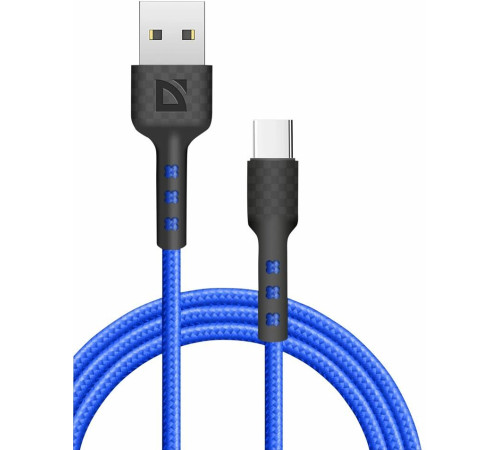 DEFENDER (87113BLU) USB кабель F181 TypeC 1м,2.4А, нейлон