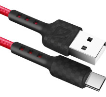 DEFENDER (87113RED) USB кабель F181 TypeC 1м,2.4А, нейлон