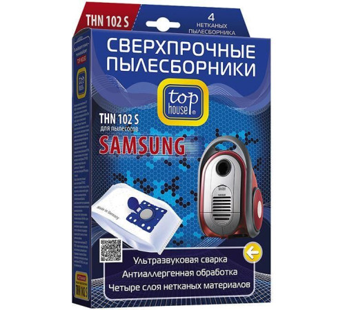 TOP HOUSE THN 102 S Сверхпрочные нетканые пылесборники 4 шт. (392487)