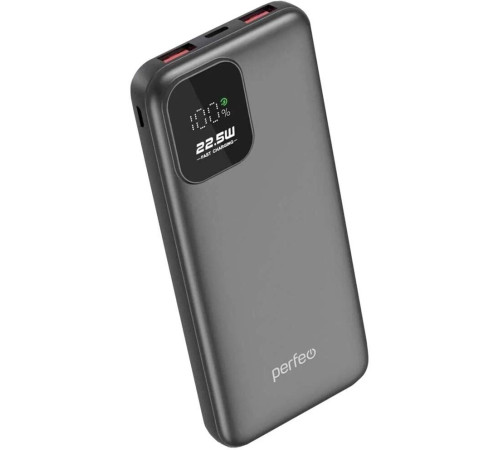 Повербанк PERFEO (PF_E2077) - 10000 mAh/LED QC3.0/Type-C/2,черный