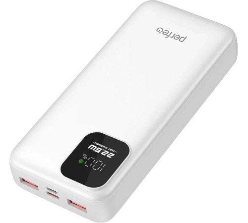 PERFEO (PF_E2079) - 20000 mAh/LED QC3.0/Type-C/2,белый