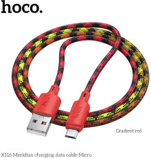 HOCO (6942007650816) X116m USB 2.4A для micro USB - 1 м , Gradient Red