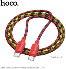 HOCO (6942007650847) X116aa USB 3.0A 60W для Type-C Type-C 1м , Gradient Red
