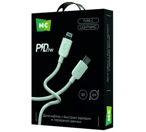 MORE CHOICE (4620202554758) K85ia USB 3.0A PD 27W для Lightning ng 8-pin Type-C - 1м , белый