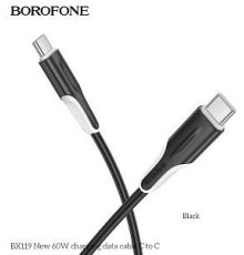 BOROFONE (6941991122019) BX119aa USB 3.0A PD 60W для Type-C Type-C 1м , черный