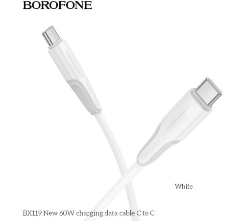 BOROFONE (6941991122026) BX119aa USB 3.0A PD 60W для Type-C Type-C 1м , белый