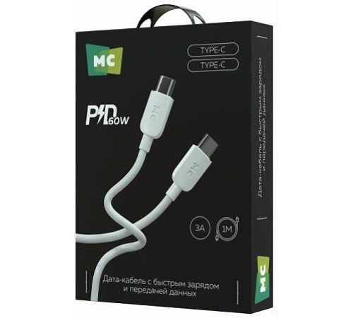 MORE CHOICE (4620202554710) K85aa USB 3.0A PD 60W для Type-C Type-C - 1 м , белый