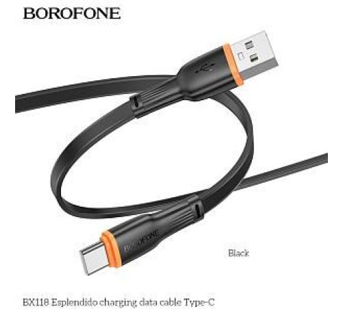 Кабель BOROFONE (6941991120947) BX118a USB 3.0A для Type-C - 1м , черный