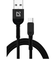 DEFENDER (87103BLA) USB кабель F167 TypeC 1м, 2.4А, ткань, пакет