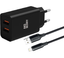 AKSBERRY (6900209210016) T38 2 USB 2.4A + кабель Lightning, черный