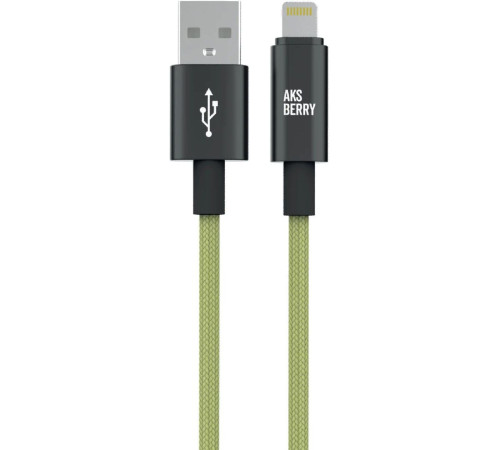 AKSBERRY (6900293270019) X163 Nylon silk USB-A – Lightning, салатовый