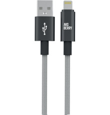 Кабель AKSBERRY (6900295490019) X163 Nylon silk USB-A – Lightning, серый