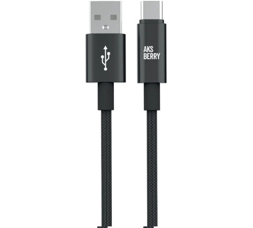AKSBERRY (6900295590016) X163 Nylon silk USB-A - Type-C, черный