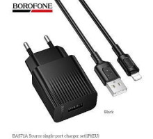 BOROFONE (6941991122576) BAS71Ai 1USB 2.1A для Lightning 8-pin Black