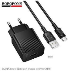BOROFONE (6941991122613) BAS71Aa 1USB 2.1A для Type-C Black