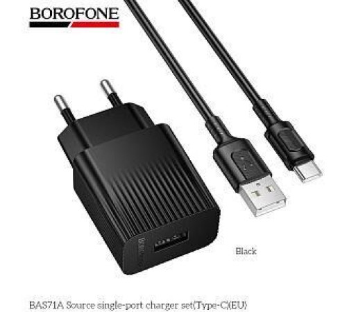 BOROFONE (6941991122613) BAS71Aa 1USB 2.1A для Type-C Black