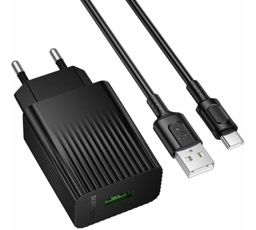 BOROFONE (6941991122637) BAS72A 1USB 3.0A QC3.0 18W Black