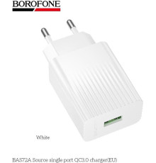 BOROFONE (6941991122644) BAS72A 1USB 3.0A QC3.0 18W White