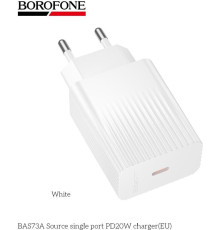 BOROFONE (6941991122705) BAS73A 1Type-C 3.0A PD20W White