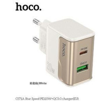 HOCO (6942007653671) CS71A 1USB+1Type-C 3.0A PD20W+QC3.0 White