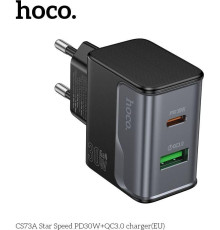HOCO (6942007653787) CS73A 1USB+1Type-C 3.0A PD 30W+QC3.0 Midnight black