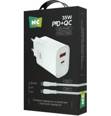 MORE CHOICE (4620202555618) NC82a 1USB+1Type-C 3.0A PD 35W+QC3.0 для Type-C Type-C White