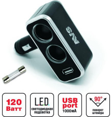 AVS CS211U прикуривателя 12/24 (на 2 выхода+USB) 43254