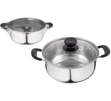 БЕЗ ТМ Кастрюля Promo, объем 1,25л. из нержавеющей стали с крышкой (104613)