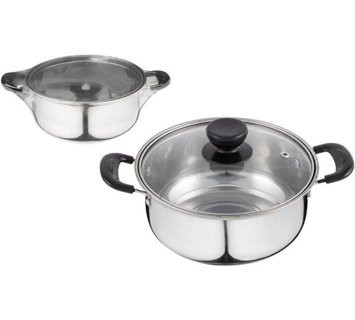 БЕЗ ТМ Кастрюля Promo, объем 1,25л. из нержавеющей стали с крышкой (104613)