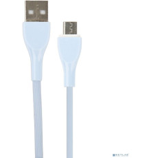 PERFEO (U4022) ULTRA SOFT USB A вилка - Micro USB вилка, 2.4A, голубой, силикон, длина 1 м