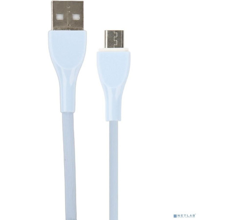 PERFEO (U4022) ULTRA SOFT USB A вилка - Micro USB вилка, 2.4A, голубой, силикон, длина 1 м